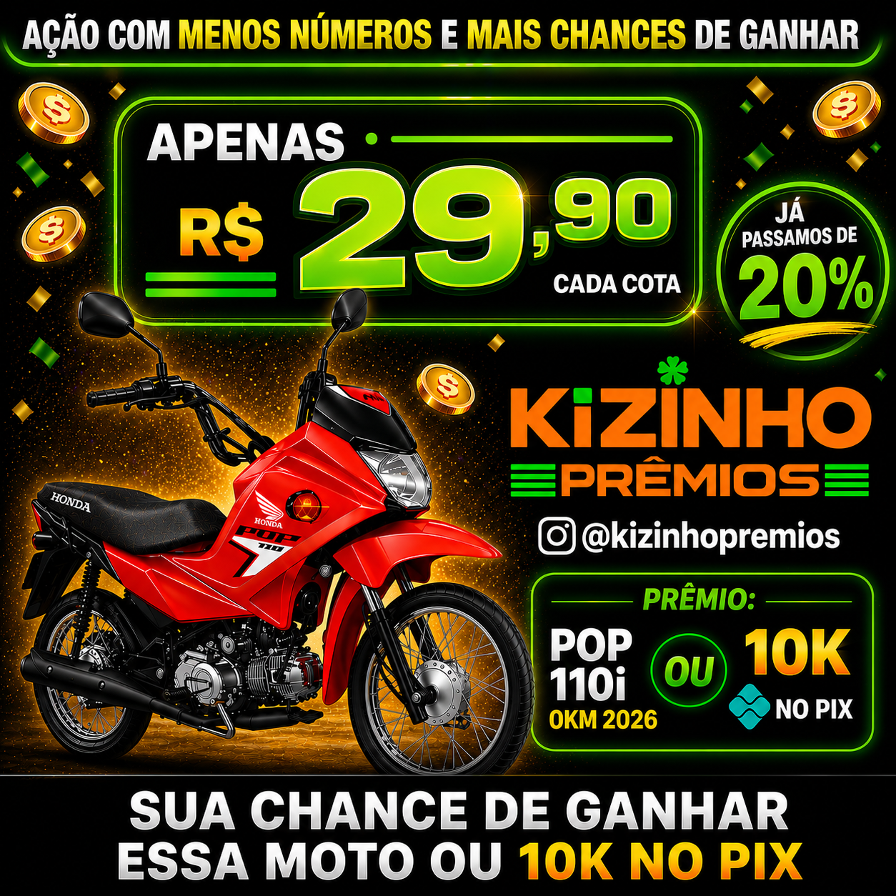 POP 110i 0KM 2026 🏍️ OU 10K NO PIX 💰